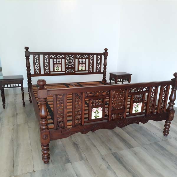Jali cut,  with original old Tiles reproduction bed,  King size