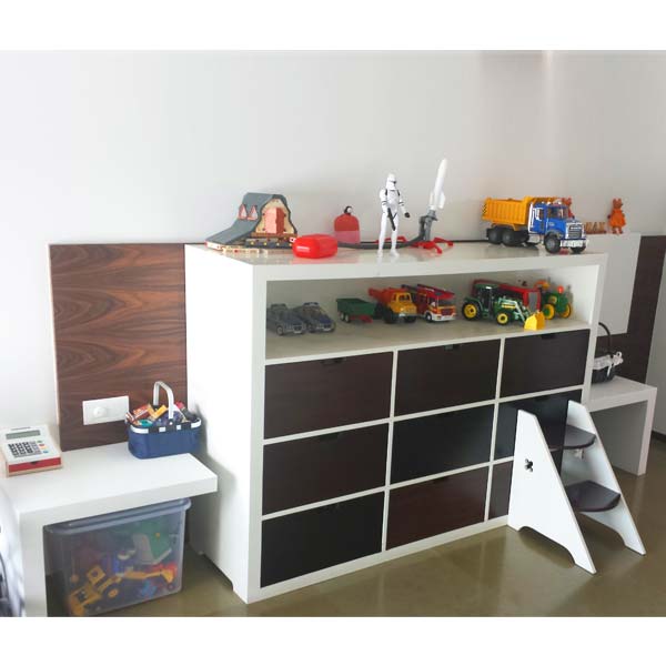 Plywood roll painted  with natural wood front 